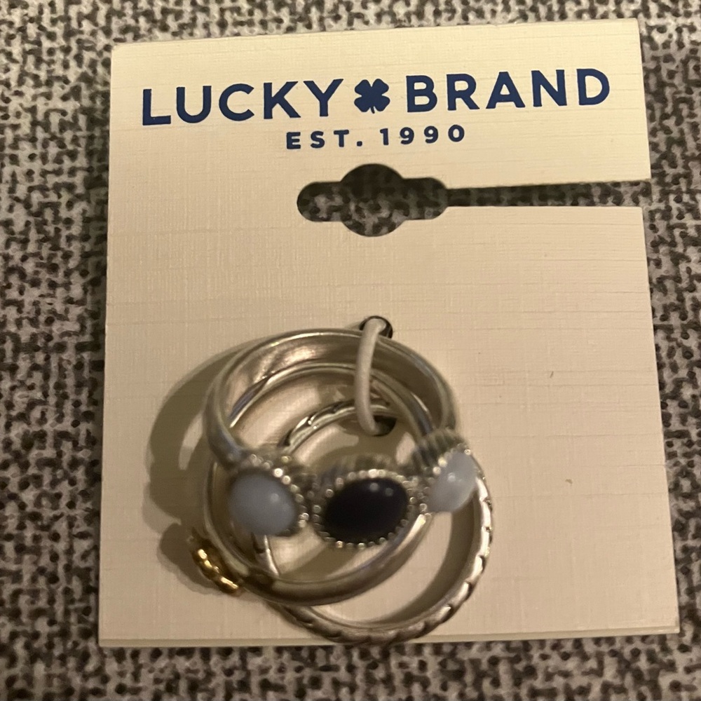 LUCKY BRAND 3 RING STACKABLE SET,NWT,MSRP-$35,SIZE 7